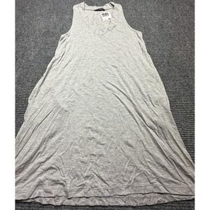Survival Dress Womens Small Gray Sleeveless Tank Maxi Pockets Made in‎ USA Rayon